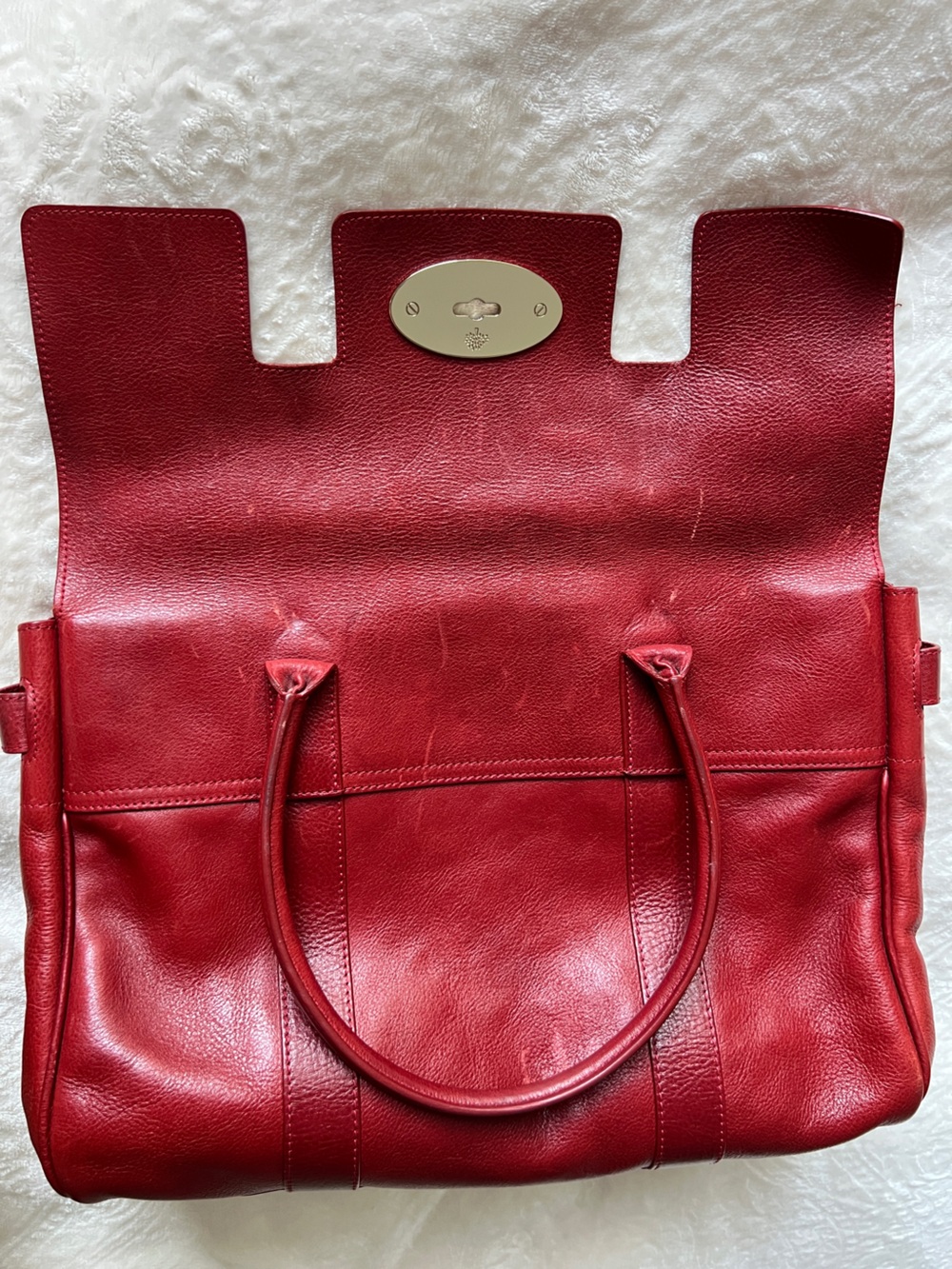 Mulberry Baywater Satchel in Poppy Red - Picture 6 of 13